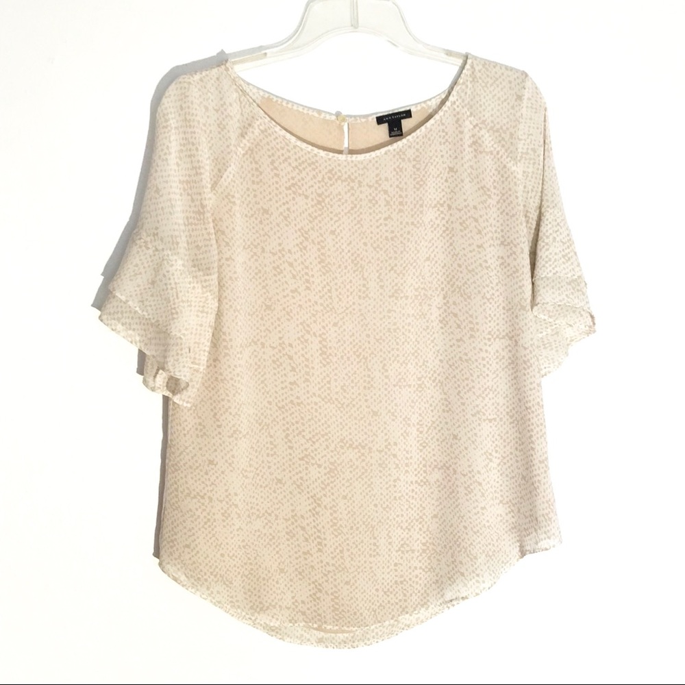 Ann Taylor Cream Chiffon Blouse Medium NWOT